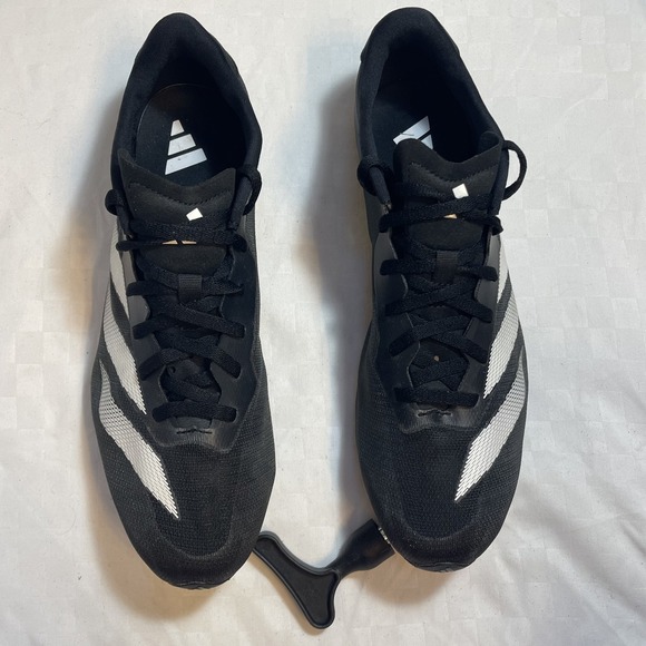 Adidas Adizero Sprintstar Track Spikes Core Black White Mens 10 UK 9 EU 44 - Picture 2 of 11